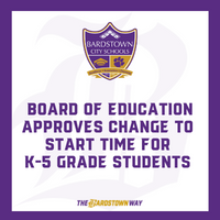 Board of Education Approves Change to Start Time for K-5 Grade Students